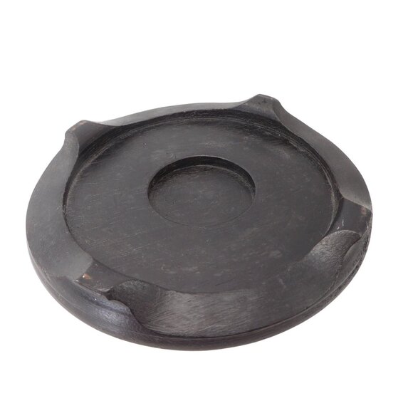 Vintage Black Wooden Display Stand 6" Round Base Plant Vase Lamp Urn - Picture 3 of 6